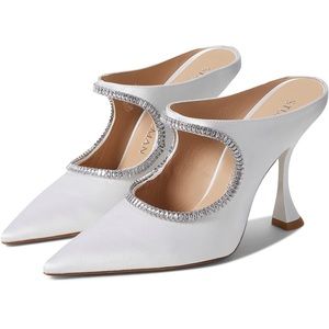 Stuart Weitzman - XCURVE Crystal Leather Heel in White